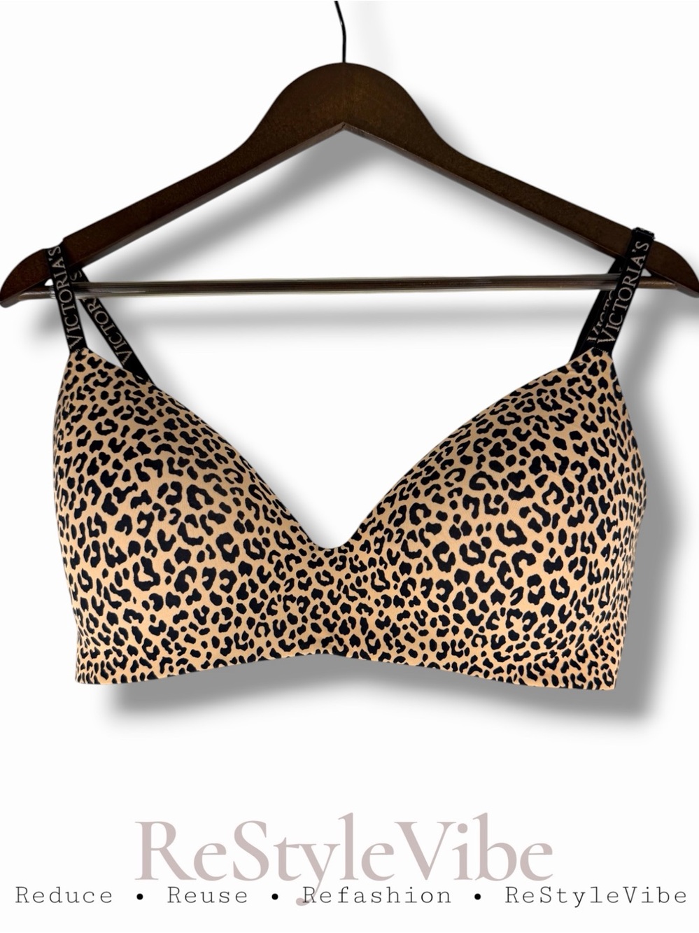 VICTORIA’S SECRET Women’s Size 34DD Bra Lightly Lined T-Shirt Style Leopard
